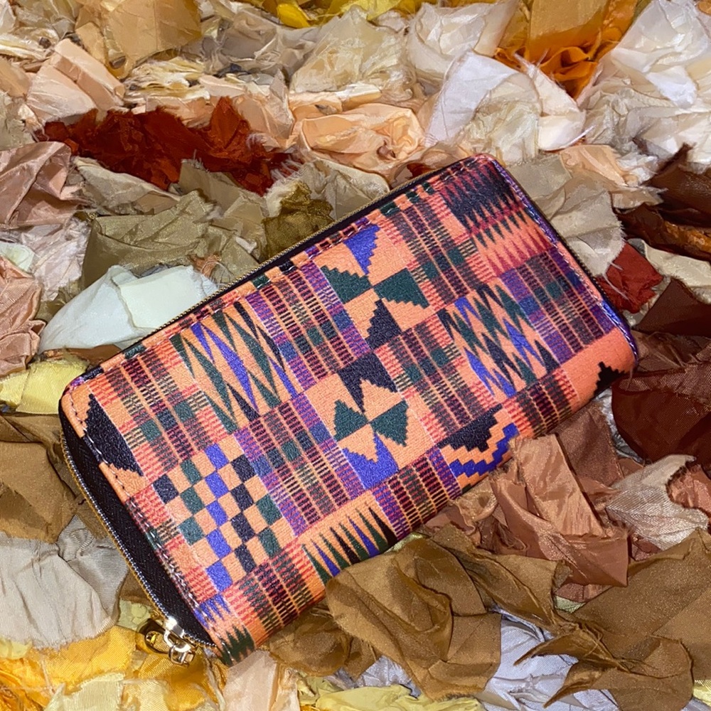 COPY - African Tribal  Kente print wallet wristlet